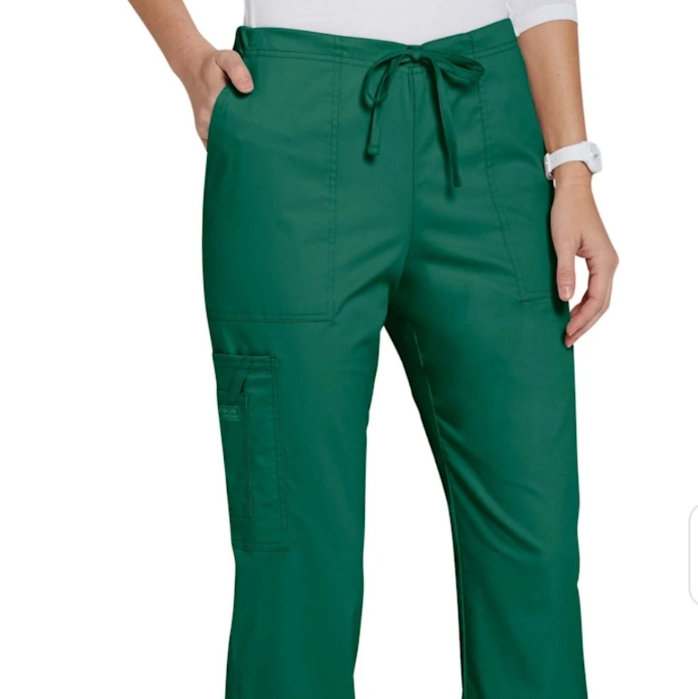Cherokee Workwear scrubs pants modern classic drawstring cargo NWT green Large